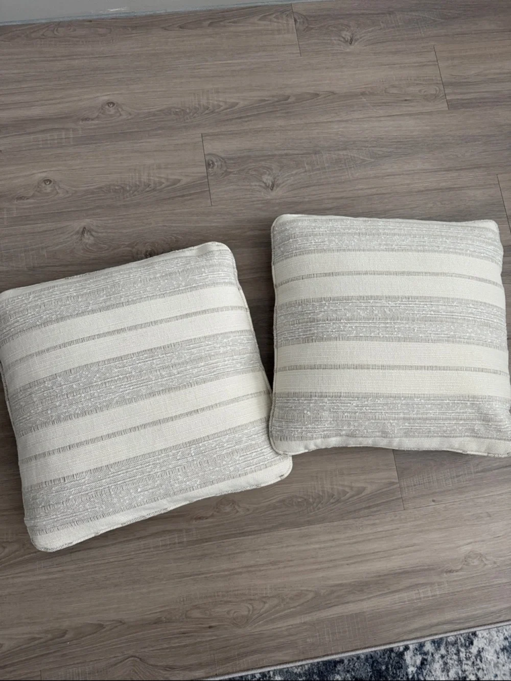 NWOT 2-Neutral Striped Decorative Throw Pillows - Set of 2